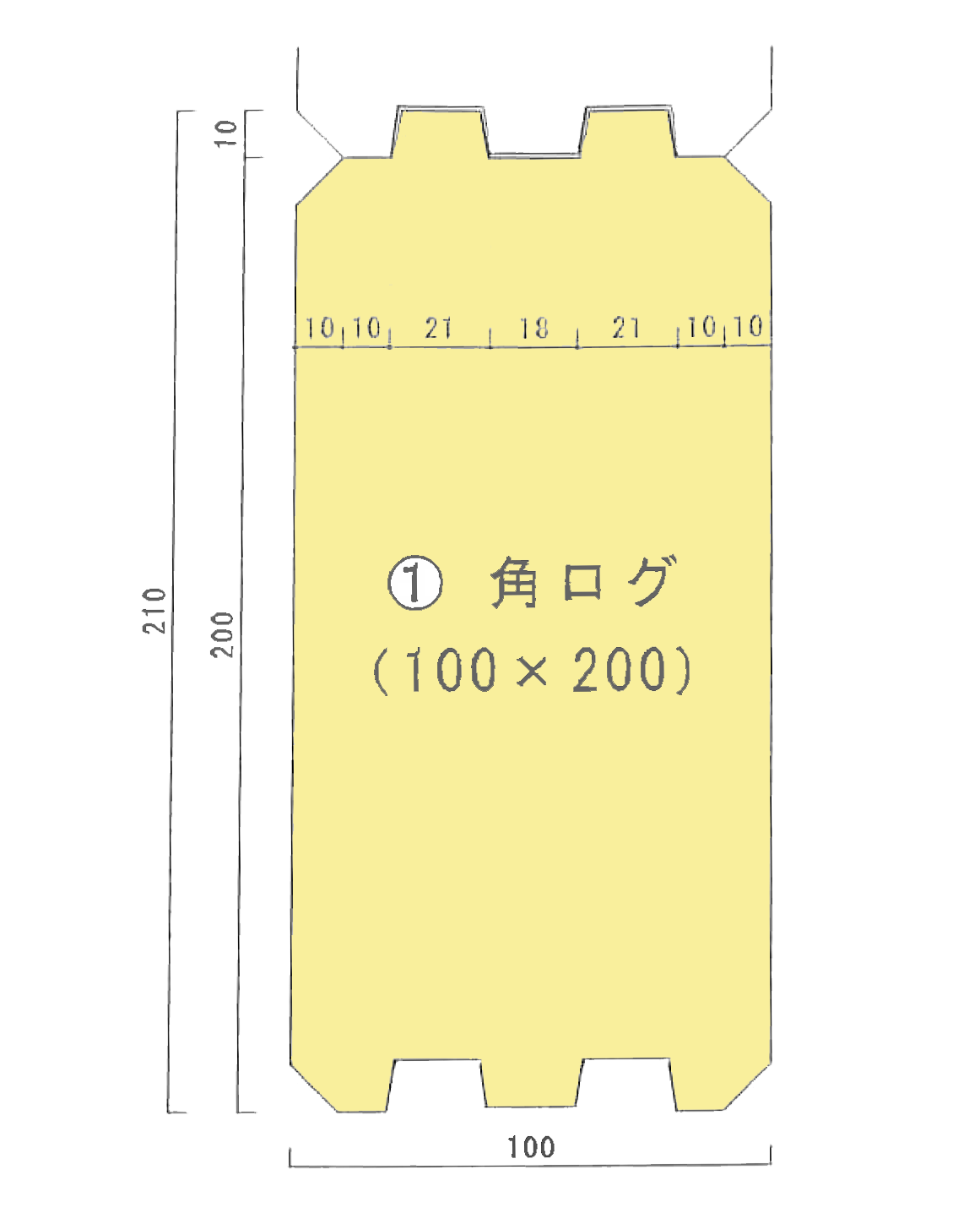 ログ材加工例-角ログ